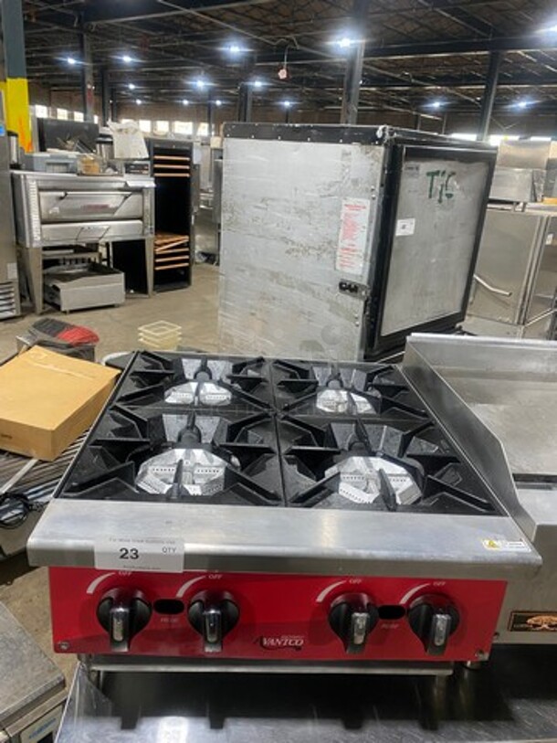 Avantco Commercial Countertop Natural Gas Powered 4 Burner Range! All Stainless Steel! On Small Legs!