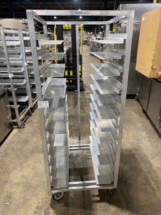 Channel Metal Commercial Pan Transport Rack! Model AUR12 Serial 835384004067! On Casters!