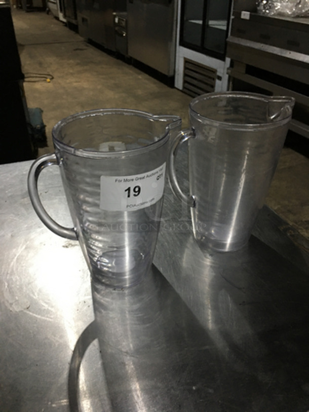 2 Poly Clear Double Wall Pitchers! 2x Your Bid!