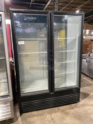2020 IMBERA 2 Glass Door Reach In Freezer Merchandiser! W/ Poly Coated Racks! Model VFD43 HC Serial F40210800014 115V/60Hz