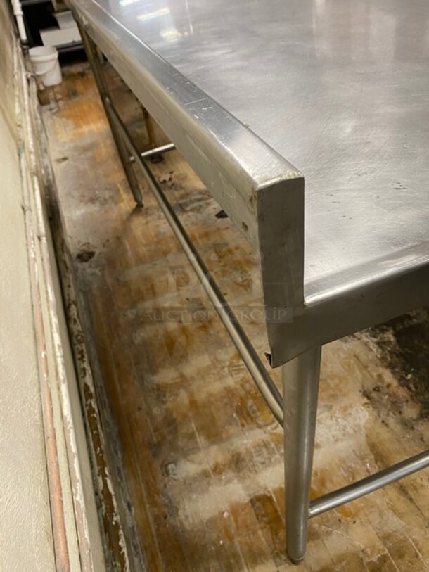 All Stainless Steel Heavy Duty Open Base Commercial Prep/Worktable With Raised Back Splash! - Image 4 of 6