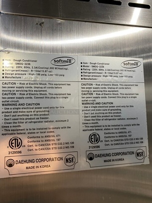 Softmill Commercial Split Door Dough Conditioner/Dough Retarder! Solid Stainless Steel! Model: SMDG2236 220V - Image 10 of 11