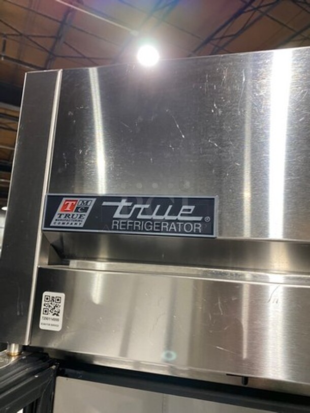NICE! True Commercial 2 Door Reach In Cooler! With Poly Coated Racks And Pan Rack! All Stainless Steel! On Casters! Model: TG2R2S SN: 7325119 115V 1 Phase! Working When Removed! - Image 8 of 9