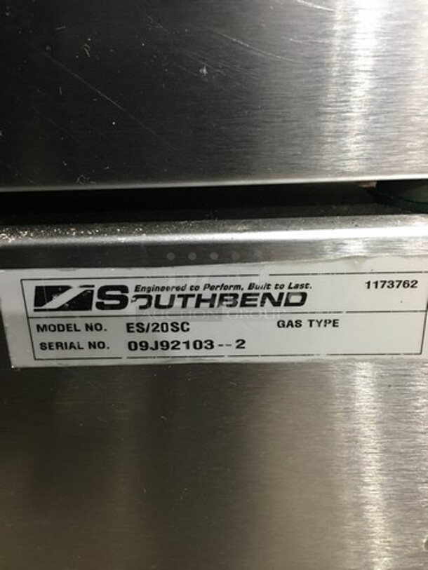 FAB! Southbend Commercial Electric Powered Double Deck Convection Oven! With View Through Doors! Metal Oven Racks! All Stainless Steel! On Legs! 2x Your Bid Makes One Unit! Model: ES20SC SN: 09J921032 - Image 11 of 12