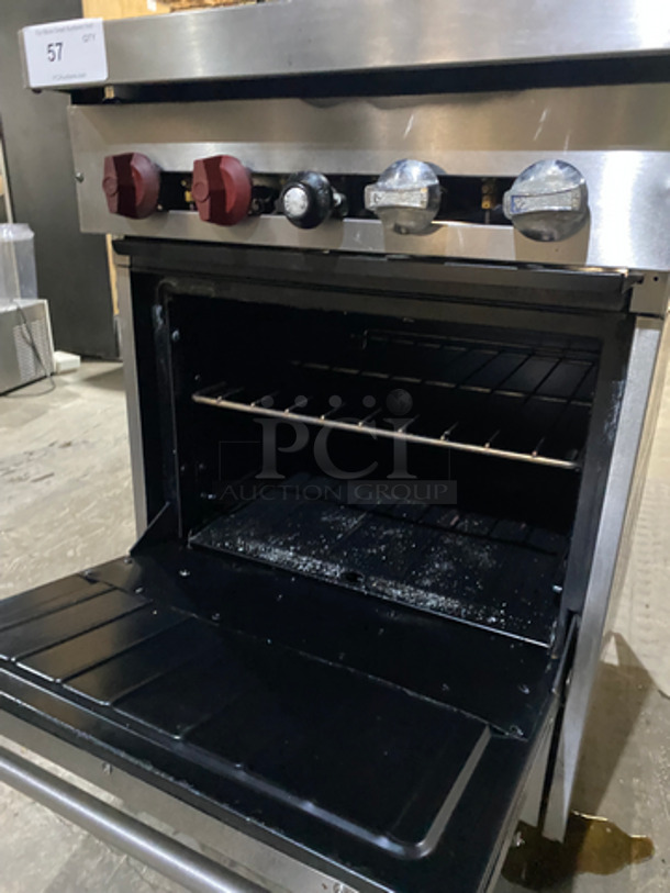 Sunfire Commercial Natural Gas Powered 4 Burner Range! With Oven Underneath! All Stainless Steel! On Legs! - Image 7 of 11
