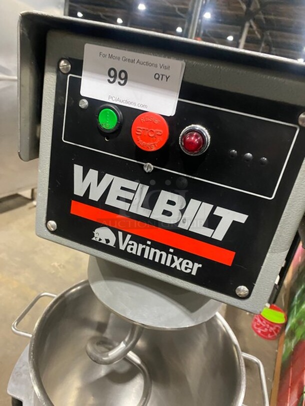 NICE! Welbilt Varimixer Commercial 40 Qt Planetary Mixer! With Mixing Bowl And Hook Attachment! Model: W40 SN: 6913030002EA 208V 3 Phase - Image 6 of 9