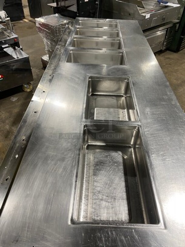WOW! UNIQUE FIND! Delfield Manitowoc Commercial Custom-Made Half Cold Pan Half Steam Table Food Serving Station! Cold Pan Has 2 Door Refrigerated Storage Space Underneath! Steam Table Has Shelf Storage Space Underneath! All Stainless Steel! - Image 5 of 12