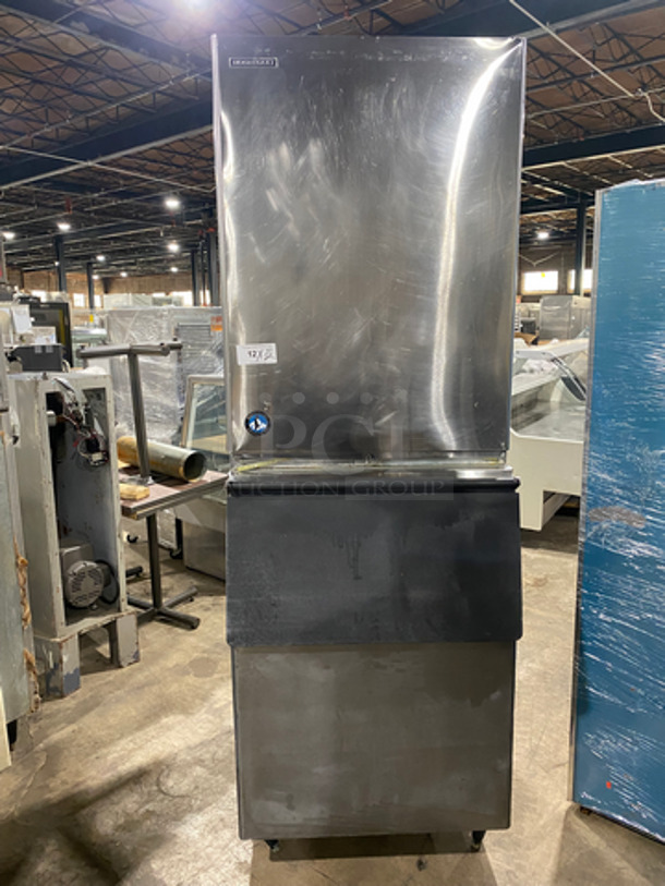 Hoshizaki Commercial Ice Maker Machine! With Commercial Ice Bin! All Stainless Steel! On Legs! 2x Your Bid Makes One Unit! Model: KM1340MRH SN: D07095E 208/230V 60HZ 1 Phase
