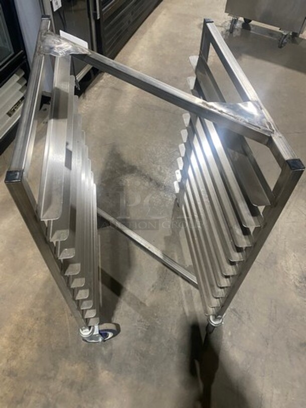 Channel Metal Commercial Welded Pan Transport Rack! On Casters! - Image 6 of 8