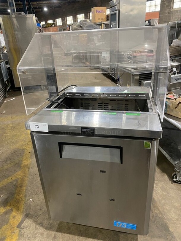 Turbo Air Refrigerated Salad Bar Island! Single Door Storage Space Underneath! All Stainless Steel! Model: MST28711S SN: KMS29B2069 115V  - Image 1 of 9
