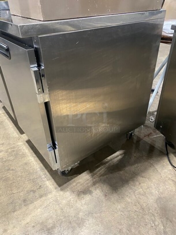 Leader Commercial 3 Door Under The Counter/ Work Top Cooler! With Poly Coated Racks! All Stainless Steel! On Casters! Model: LB72S/C SN: GA09M1922 115V 60HZ 1 Phase - Image 2 of 8