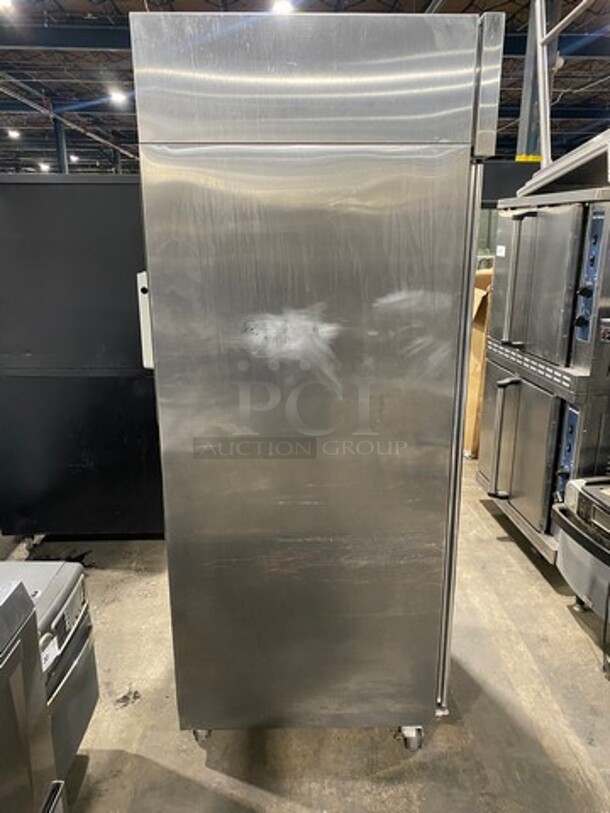 Hoshizaki Commercial Single Door Reach In Cooler! With View Through Door! Poly Coated Racks! Stainless Steel Body! On Casters! Model: CR1SFGECL SN: H50323G 115V 60HZ 1 Phase - Image 2 of 7