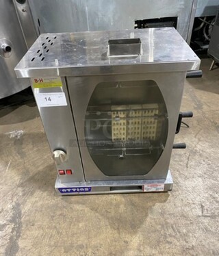 Attias Commercial Countertop Natural Gas Powered Rotisserie Machine! With View Through Door! All Stainless Steel!