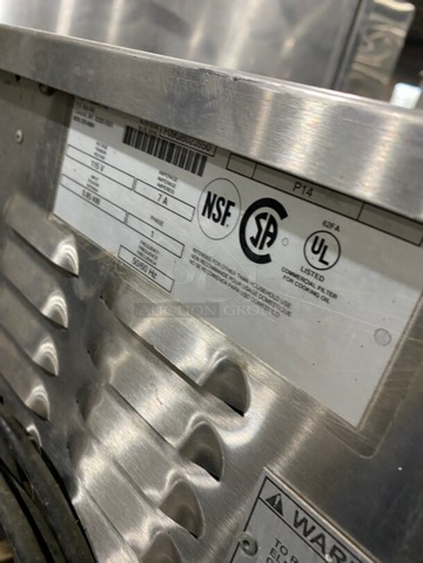 Pitco ALL STAINLESS-STEEL COMMERCIAL OIL FILTER System! Model P14  - Image 6 of 7