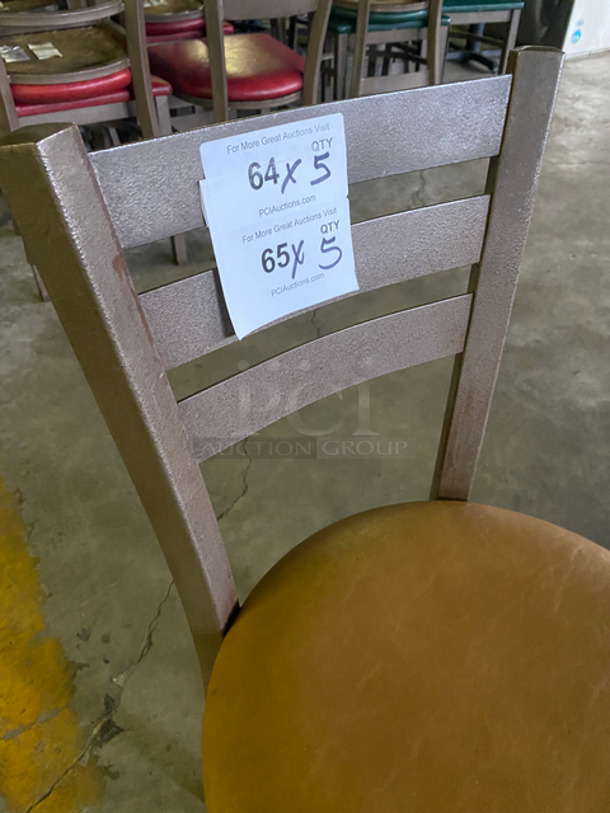 Tan Cushioned Chairs! With Brown Metal Body! 5x Your Bid! - Image 6 of 7