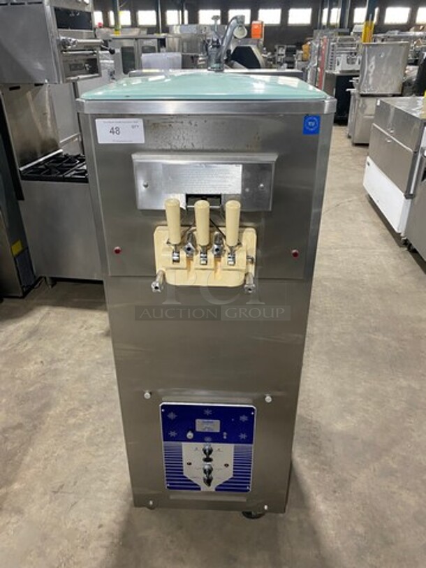 Coldelite Commercial 3 Handle Soft Serve Ice Cream Machine! All Stainless Steel! On Casters! Model: UF232 SN: 305541 208/230V 60HZ 3 Phase