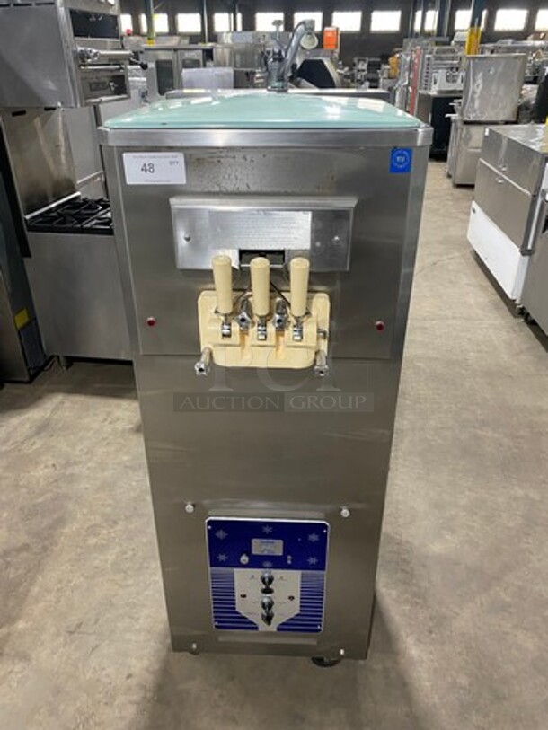 Coldelite Commercial 3 Handle Soft Serve Ice Cream Machine! All Stainless Steel! On Casters! Model: UF232 SN: 305541 208/230V 60HZ 3 Phase - Image 1 of 11