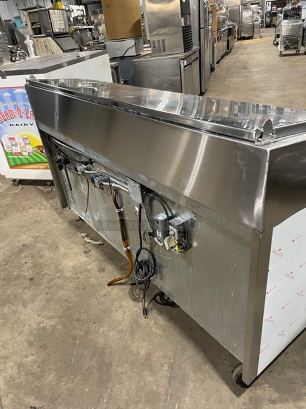 Marsal All Stainless Steel 72 Inch Refrigerated Pizza Prep Table Station! On Casters! Remote Compressor/No Compressor! 115V! Model: BM72R SN: 1961! - Image 3 of 10