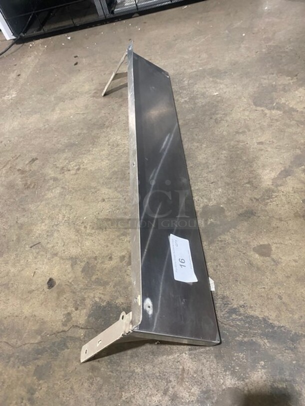 All Stainless Steel! Wall Mounted Commercial Shelf With Backsplash!  - Image 2 of 4