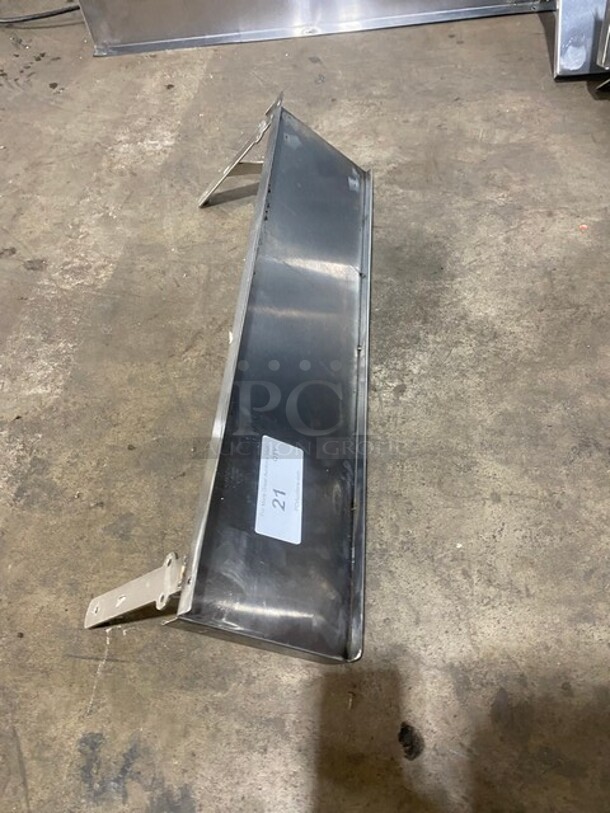 All Stainless Steel! Wall Mounted Commercial Shelf With Backsplash!  - Image 2 of 4