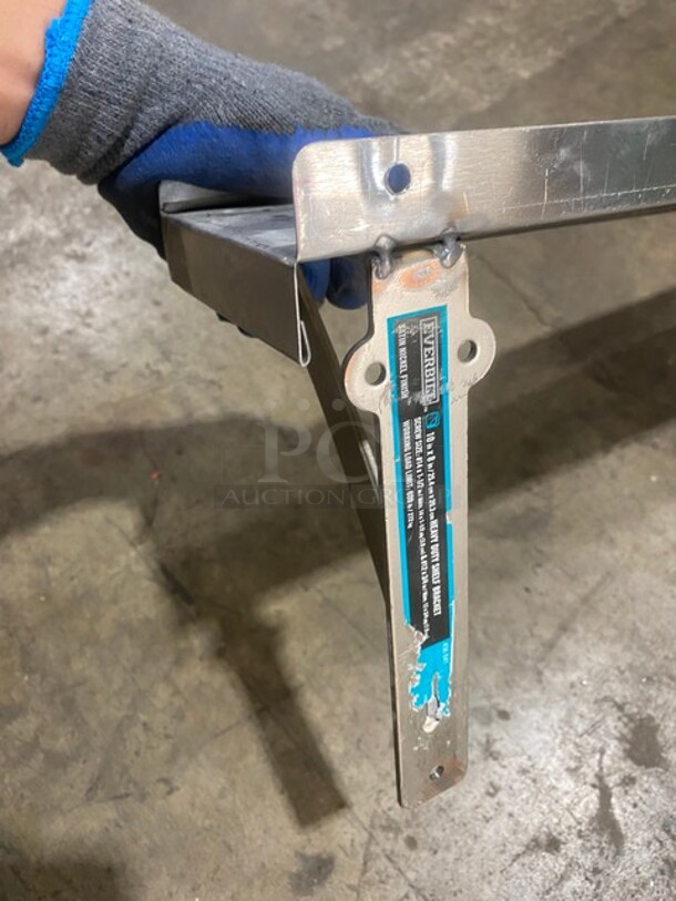 All Stainless Steel! Wall Mounted Commercial Shelf With Backsplash! - Image 4 of 4