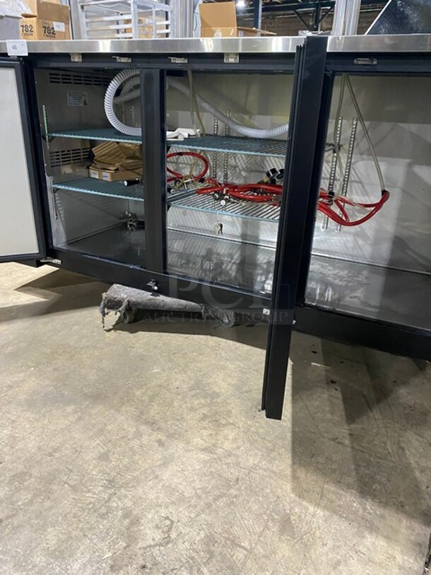 NICE! Avantco Commercial Refrigerated Dual Tower Kegerator! With Towers! With 3 Door Storage Space Underneath! Poly Coated Racks! Model: 178UDD378 SN:6436334321083606 115V  - Image 5 of 10