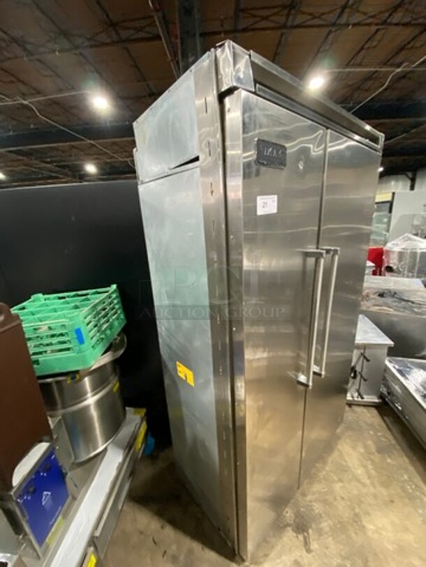 Viking Upright Half Cooler Half Freezer Combo Unit! With Poly Coated Racks And Shelves! Stainless Steel! - Image 2 of 9