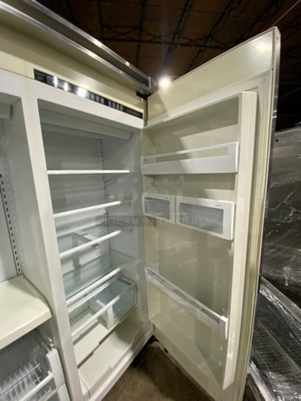 Viking Upright Half Cooler Half Freezer Combo Unit! With Poly Coated Racks And Shelves! Stainless Steel! - Image 7 of 9