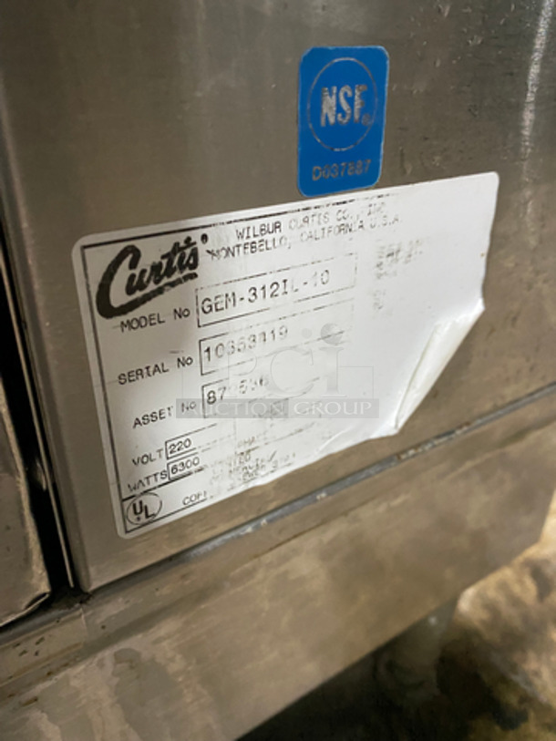 Curtis Commercial Countertop Dual Coffee Brewing Machine! With Hot Water Dispenser! With Beverage Holders/Dispensers! All Stainless Steel Body! On Small Legs! Model: GEM312IL10 SN: 10353419 220V 60HZ 1 Phase - Image 8 of 9