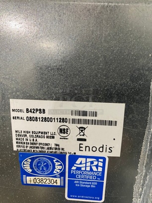ICE O MATIC Commercial Ice Making Machine! On Commercial Ice Bin! All Stainless Steel! ON Legs! MODEL ICE0320HA4 SERIAL:09051280012070 1PH 115V - Image 7 of 10