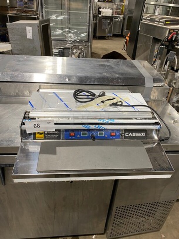 NEW! OUT OF THE BOX! CAS Commercial Countertop Hand Wrap Wrapping Machine! All Stainless Steel! Model: CW500E 110V - Image 1 of 10