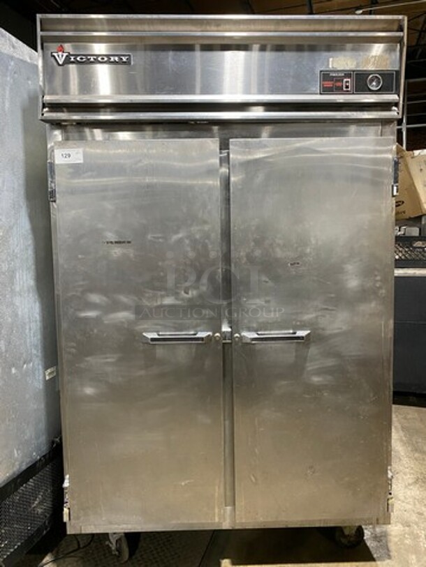 Victory Commercial 2 Door Reach In Freezer! All Stainless Steel! On Casters! Model: FA2DS7 SN: D0166942 115V 60HZ 1 Phase - Item #1058891