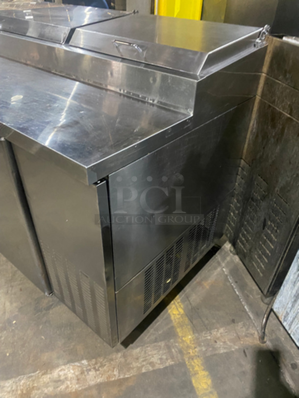 Commercial Refrigerated Pizza Prep Table! With 2 Door Underneath Storage Space! With Poly Coated Racks! All Stainless Steel! On Casters! Model: PT67 SN: 11100035 115V 60HZ 1 Phase - Image 2 of 11