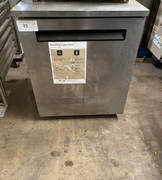 Delfield Commercial Single Door Lowboy/Worktop Cooler! All Stainless Steel! Model: 406STAR2 SN: 0510036100557T 115V 60HZ 1 Phase