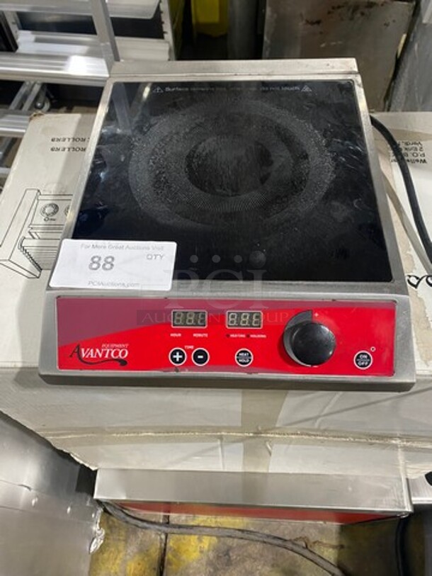 Avantco Commercial Countertop Electric Powered Single Burner Induction Range! All Stainless Steel Body! Model IC1800! 120V! 