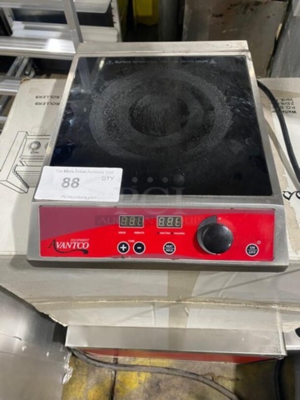 Avantco Commercial Countertop Electric Powered Single Burner Induction Range! All Stainless Steel Body! Model IC1800! 120V!  - Image 1 of 7