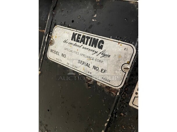 Keating Commercial Electric Powered Floor Style Instant Recovery Fryer! All Stainless Steel! MODEL BBHIFM14 SN:R76601B! 115V 1PH! - Image 9 of 10