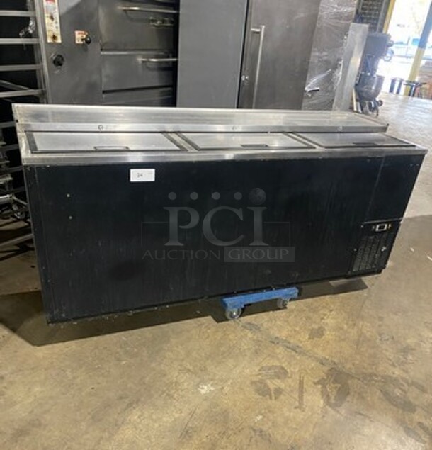 LATE MODEL! 2021 Micro Matic Commercial Bar Back Beer Bottle Cooler! With 3 Sliding Stainless Steel Top Doors! Model: MDW79HC SN: 8102330804 115V 60HZ 1 Phase