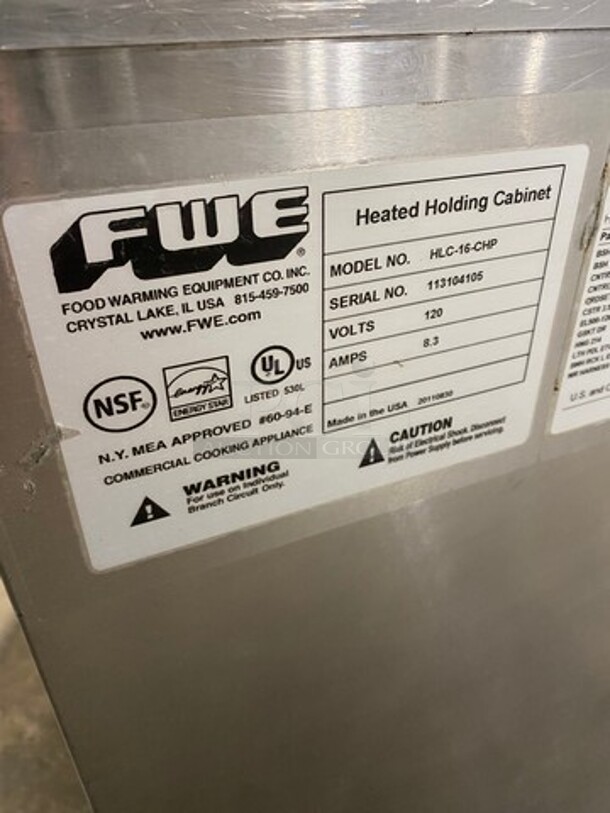 FWE Commercial 2 Door Food Warming/Holding Cabinet! All Stainless Steel! On Casters! Model: HLC16CHP SN: 113104105 120V 1 Phase - Image 8 of 9