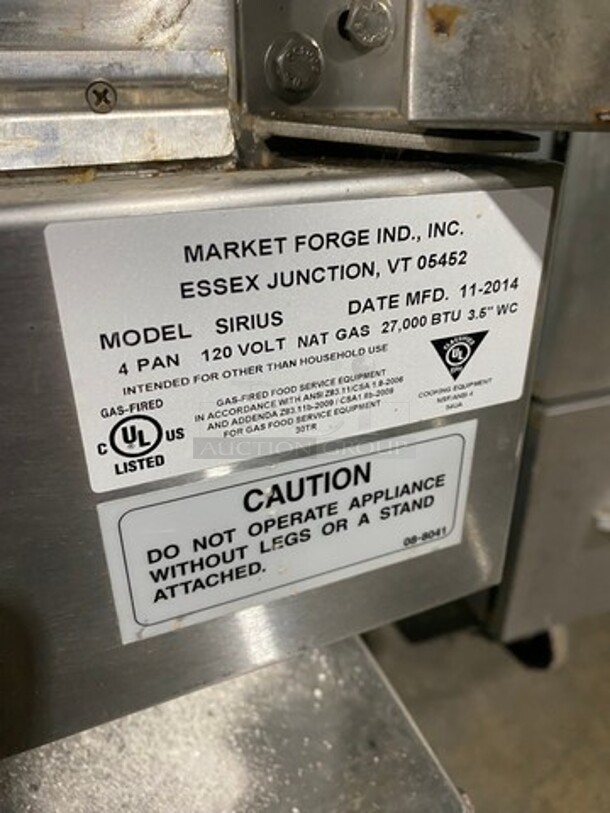 2014 Market Forge Commercial Natural Gas Powered Steam Cabinet! All Stainless Steel! On Legs! Model: SIRUS - Image 7 of 11