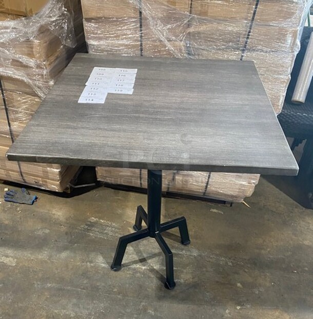 Wow! Brand New! OCS Ash Grey Finish Scratch Resistant Durowood Composite Bar Height Table! 36 By 36! Suitable For Indoor & Outdoor Use With Metal Bar Height Base!  - Image 8 of 9