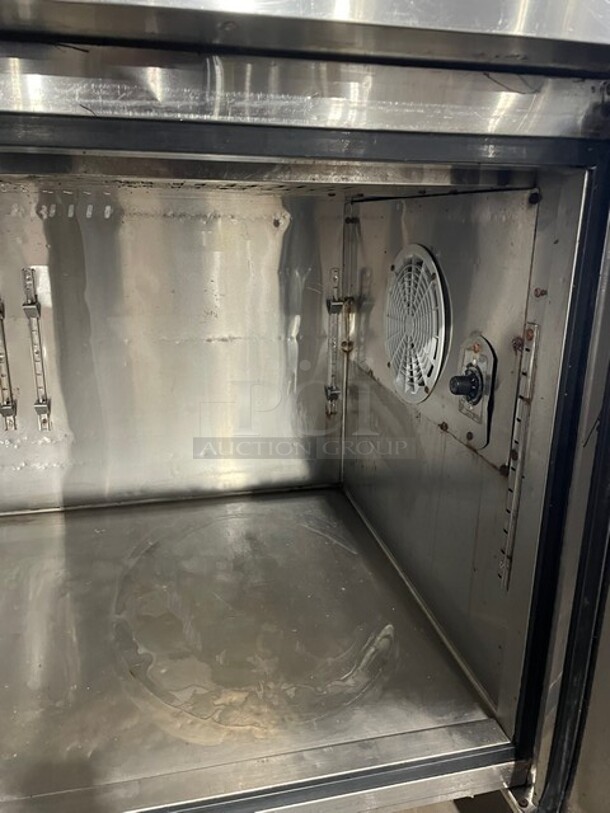 NICE! All Stainless Steel Commercial Refrigerated Pizza Prep Table! With 3 Door Refrigerated Storage Underneath! On Casters! 115V 1 Phase! - Image 8 of 12