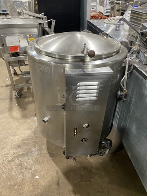 Groen Commercial Natural Gas Powered Jacketed Self-Contained Soup Kettle! All Stainless Steel! On Legs! Model: AH140 SN: 1380 - Image 3 of 9
