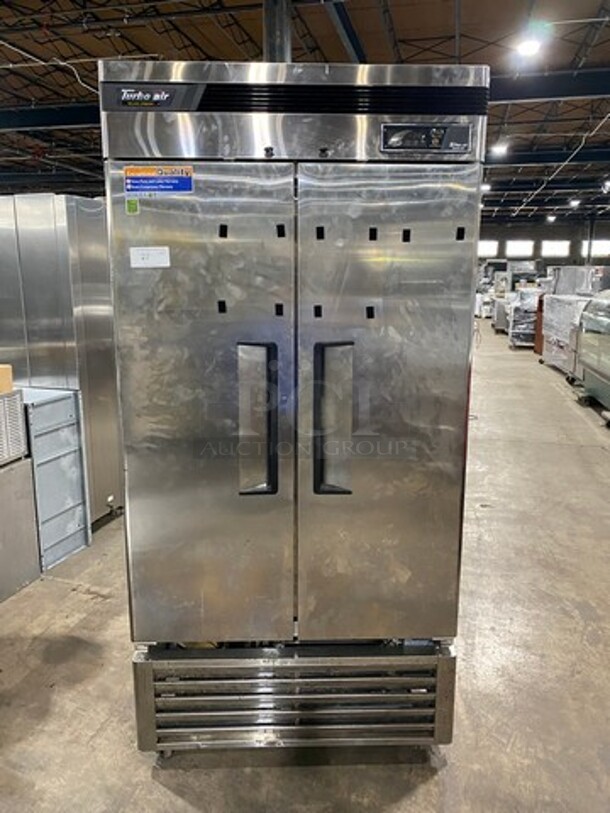 Turbo Air Commercial 2 Door Reach-In Freezer! With Racks! All Stainless Steel! On Casters! Deluxe Series Model: TSF35SD SN: BM3F705048 115V - Image 1 of 11
