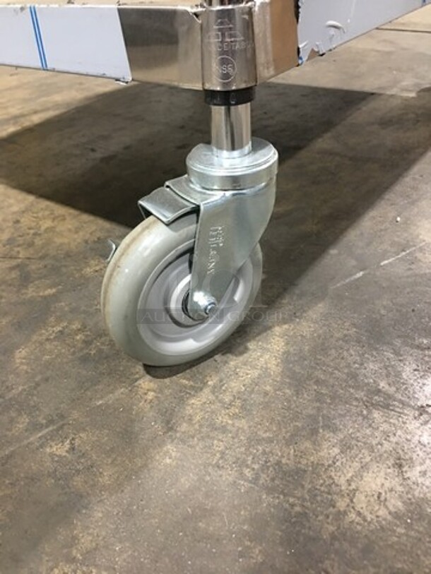 WOW! NEW! Advance Tabco Commercial 2 Tier Utility Cart! Stainless Steel! On Casters! - Image 5 of 8