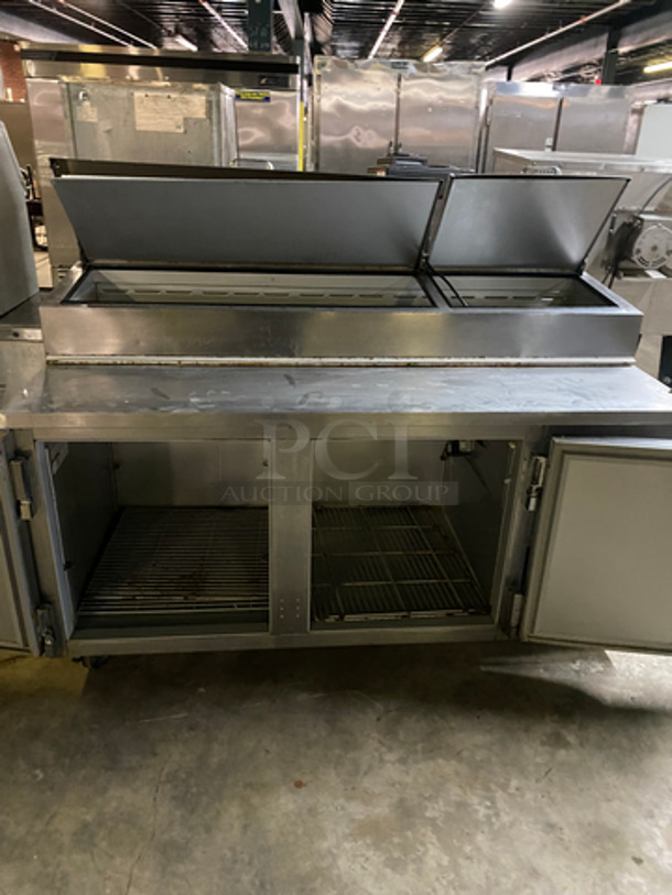 Beverage Air Commercial Refrigerated Pizza Prep Table! With 2 Door Storage Space! All Stainless Steel! Model: DP67 SN: 11803910 115V 60HZ 1 Phase - Image 5 of 10