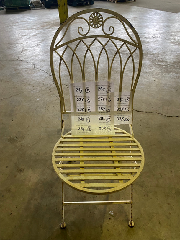 White Metal Foldable Patio Chairs! 15x Your Bid!