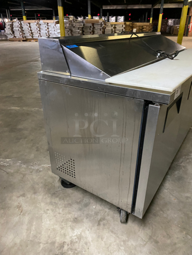 True Commercial Refrigerated 3 Door Sandwich Prep Table! With Commercial Cutting Board! All Stainless Steel! On Casters! Model: TSSU7218 SN: 7857211 115V 60HZ 1 Phase - Image 2 of 10