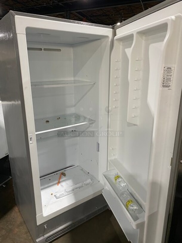 Frigidaire Single Door Reach In Refrigerator! With Poly Shelves! Stainless Steel Body! WORKING WHEN REMOVED! Model: FGVU21F8QFB SN: WB60655805 115V - Image 5 of 9