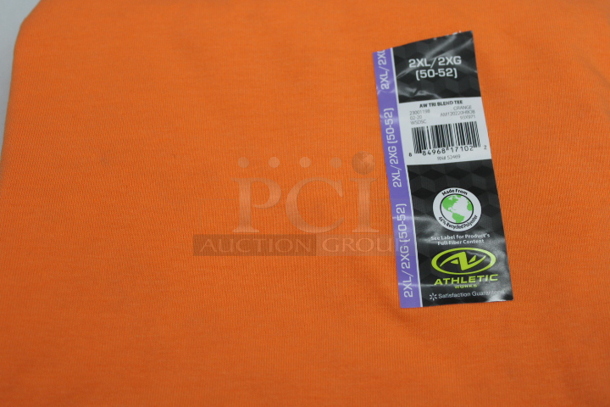 ALL ONE MONEY!! (10) Blaze Orange Hat / Vest Combo Your Bid, (2) Orange Hats, Stack of 17 Orange Athletic Shirts [Sizes: 8 2XL, 6 L, 1 M, 1 3XL]
 - Image 4 of 9